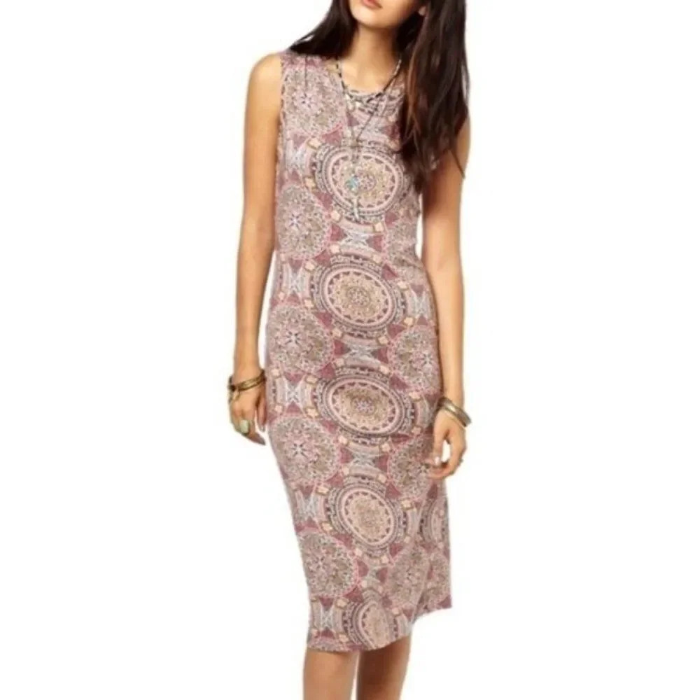 Free People‎ Mandala Bodycon Midi Dress